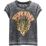 Superdry Damen Biker Rock T-Shirt mit Grafik Schwarz 36 - 36