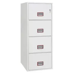 Hängeregistraturenschrank 4 Laden weiß PHOENIX FS2274K Stahl, Feuerschutz