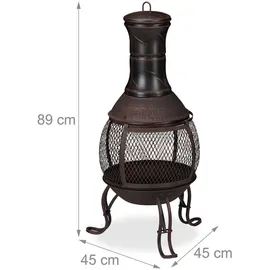 Relaxdays Aztekenofen Ø 89 cm Braun/Rot