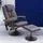 Homcom Massagesessel mit Hocker Kunstleder 64 x 95 x 77 cm Braun elektrisch drehbar