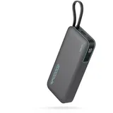 cuktech CUKP200NGLDG 55W 20000mAh Powerbank mit integriertem USB-C-Kabel - Grau