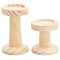 Kerzenhalter aus Holz, 2 Stück
