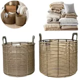 Rattan Pflanzkübel Baket klein groß Blumentopf dekorativ Balkon Terrasse Garten