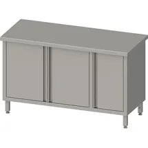Stalgast Arbeitsschrank mit Flügeltüren, 1300x700x850 mm, mit Flügeltürschrank rechts, ohne Aufkantung, verschweißt