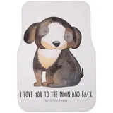 Mr. & Mrs. Panda Fußmatte Hund Entspannen - Weiß - Geschenk, Fahrer, Hundeliebe, schwarzer Hund, Höhe: 63 mm, Stilvolle Designs weiß