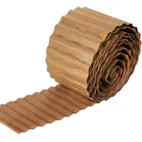 Rasenkante aus Metall, 30,5 cm x 6,8 m, gewellt, verzinktes Metall, Garteneinfassung, robuste Garteneinfassung, Landschaftseinfassung für DIY-Blumenbeete, Rasen, Wege (rostig)