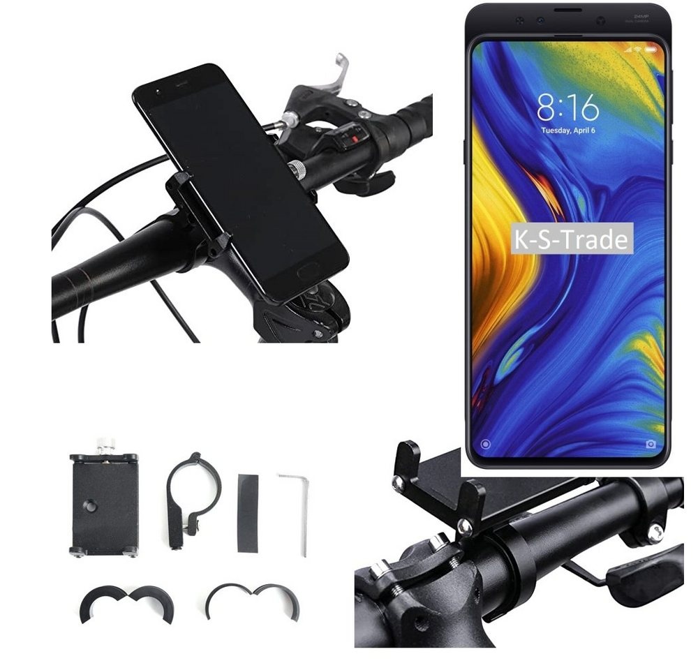 K-S-Trade für Xiaomi Mi Mix 3 5G Smartphone-Halterung, (Handyhalterung das Fahrrad Halter Lenkstange Fahrradhalterung) schwarz