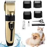 Pet Hundeschermaschine Profi, Tierhaarschneidemaschine Wiederaufladbare, Elektrische Schermaschine Hundetrimmer Kit, Leise 5 Geschwindigkeit Haustier Haarschneider Dog Grooming Clippers