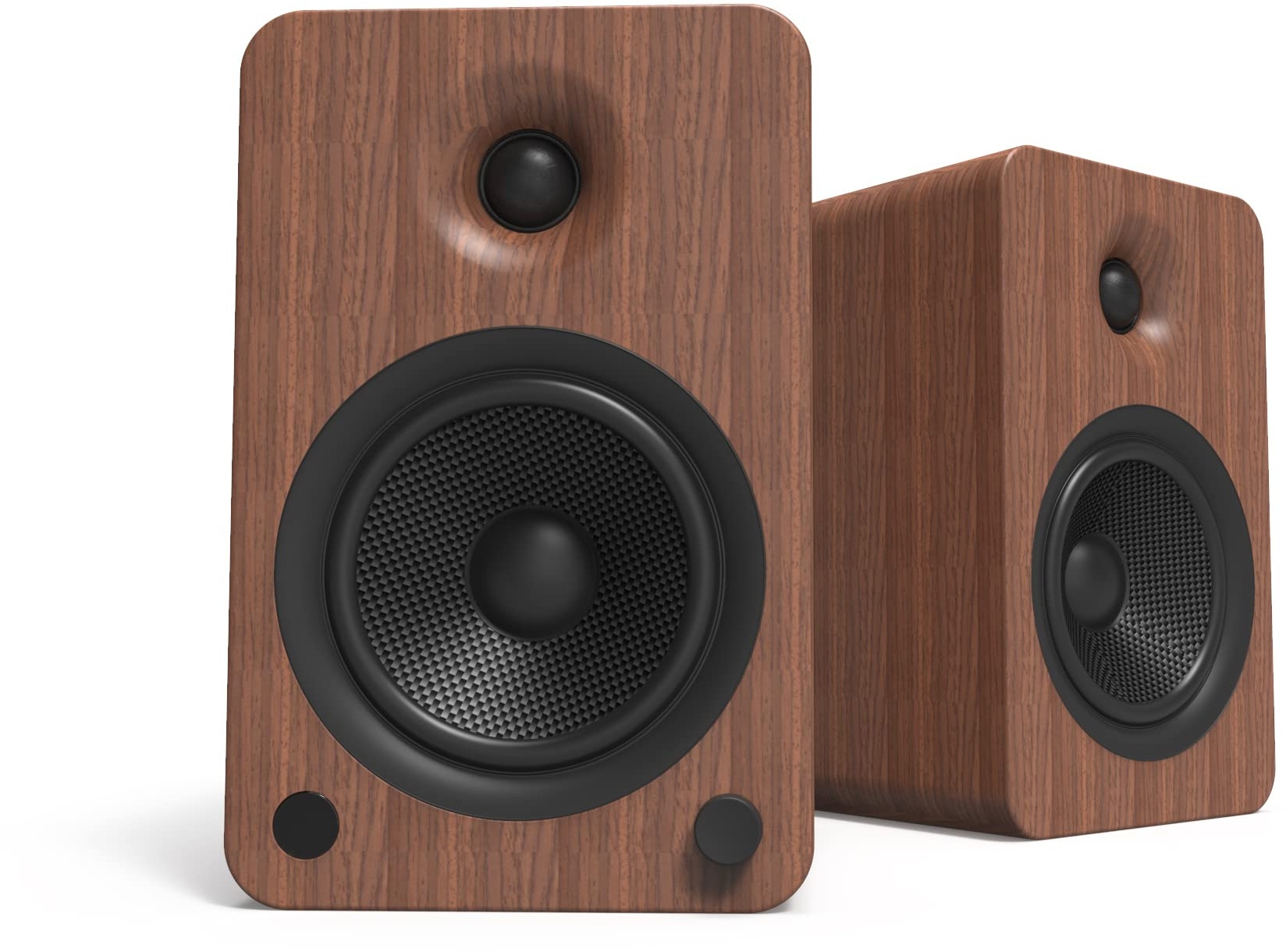 Kanto YU6WALNUT Powered Speakers with Bluetooth | Built-in Phono Preamp | 200W Peak Power | 1" Silk Dome Tweeter and 5.25" Kevlar Driver | Auto Standby and Startup | Remote Included | Pair | Walnut