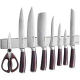 PAUDIN Magnetleiste Messer 45 cm Messerleiste magnetische Küchenmesserleiste aus Edelstahl mit extra starkem Magnet als Messerhalter für Wand Selbstklebend für Küchenutensilien oder Werkzeugen