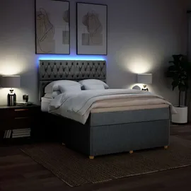 vidaXL Boxspringbett 140 x 200 cm Hellgrau