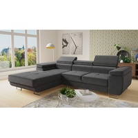 Sofnet Ecksofa Divo mit Schlaffunktion, Bettkasten und Kopfteilverstellung, Polsterecke, Wohnlandschaft, Sofagarnitur, Couch, Sofa, Federkern (Grau (Kronos 22), Ecksofa Links)