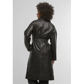 URBAN CLASSICS Vintage Leather Trenchcoat - schwarz,