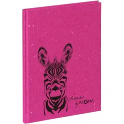 Pagna Save me Zebra, Abbildung, Fuchsie, A5, 128 Blätter, Punktgitter-Papier, Hardcover