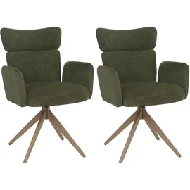 MCW Esszimmerstuhl MCW-N11 Stoff Bouclé 350g/m2 grün 2er Set
