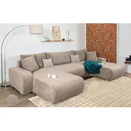 Collection AB Wohnlandschaft Polyester U-Form 3-Sitzer Beige