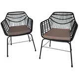 Home Deluxe TARA Gartenstuhl 63 x 60 x 82 cm schwarz 2 St.