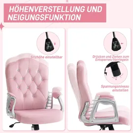 Vinsetto HOMCOM Bürostuhl, Ergonomisch Schreibtischstuhl mit Wippfunktion, Drehfunktion, Höhenverstellbar Computerstuhl, mit funkelnden