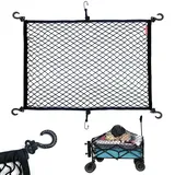 mamiko Frachtnetz für Mehrzweck-Klappwagen, Gartenwagen, Faltbare Trolleywagen, Strandwagen, strapazierfähiges, elastisches Nylon-Netz, ca. 61 x 80 cm bis 119 x 180 cm