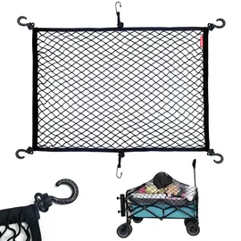 mamiko Frachtnetz für Mehrzweck-Klappwagen, Gartenwagen, Faltbare Trolleywagen, Strandwagen, strapazierfähiges, elastisches Nylon-Netz, ca. 61 x 80 cm bis 119 x 180 cm
