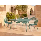 vente-unique Gartentisch 160 x 74,5 x 80 cm Mandelgrün/Grün