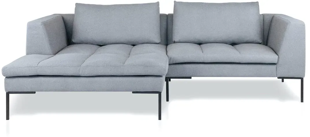 Nuuck - Rikke Sofa, Chaise L, 246 x 170 cm, hellgrau (Enna Soft Grey 1062)