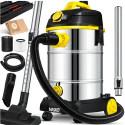 Masko® Industriestaubsauger Staubsauger Nass Trocken Sauger Edelstahl max. 1800W