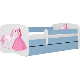 raumhirsch furniture Kinderbett mit Motiv Pferd 80 x 180 cm Holzwerkstoff blau