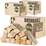 Reine Buche Brennholz 25 cm Kaminholz 90 kg für Kaminofen Lagerfeuer Feuerschale Ofen Grill Buchenholz kammergetrocknet ofenfertig Holzscheite Kingpower