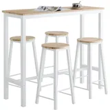 SoBuy Bartisch-Set 120 x 40 x 100 cm Weiß