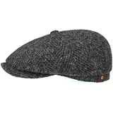 Stetson Flat Cap Hatteras Virgin Wool Herringbone aus Schurwolle schwarz 55/S