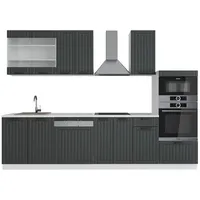 Vicco Küchenzeile Fame-Line 300 cm Anthrazit/Weiß