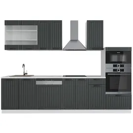 Vicco Küchenzeile Fame-Line 300 cm Anthrazit/Weiß