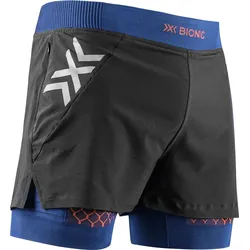 X-Bionic Laufhose Twyce Race 2in1 Short (eingehängte Innenhose) kurz schwarz/dunkelblau/orange Herren
