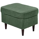 ed exciting design "Oskar", grün (dunkelgrün), B:63cm H:43cm T:42cm, 92% Polyester, 8% Nylon, Hocker, Sitzhocker, mit Massivholzfüßen