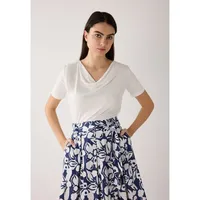 More & More Shirt mit Wasserfall-Ausschnitt
