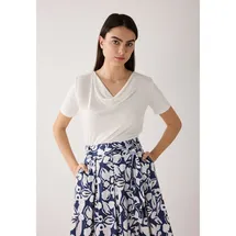 More & More Shirt mit Wasserfall-Ausschnitt