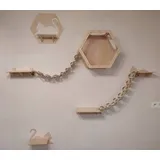 Hängende Bahn für Katze mit Liegeplatz an der Wand hängend