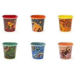 Excelsa Set Von 6 Espressotassen Aboriginal Porzellan 9 Cl Bunt