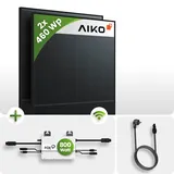 920Wp Balkonkraftwerk 2x460 Aiko Glas-Glas Fullblack FoxEss M1-800-E