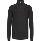 !Solid Troyer SDReco", Herren, Gr. L, grau (dunkelgrau melange), Obermaterial: 70% Baumwolle CO recyc.. 30% Polyester Pol. recyc.., Pullover Troyer