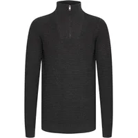 !Solid Troyer SDReco", Herren, Gr. L, grau (dunkelgrau melange), Obermaterial: 70% Baumwolle CO recyc.. 30% Polyester Pol. recyc.., Pullover Troyer