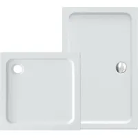 VILSTEIN VILSTEIN® Duschwanne | Glasfaserverstärkt | 5 cm Flach | Duschtasse mit Gefälle | Duschbecken | Siphon opt. | Hochglanz Weiß | 80x80 cm