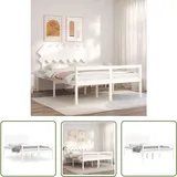 The Living Store - Seniorenbett Mit Kopfteil Weiß Kingsize Massivholz - Seniorenbett - Massivholzbette - Kiefernbett - Doppelbett - Boxspringbett