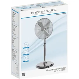 ProfiCare PC-VL3064MS 40 cm Standventilator Silber/Weiß