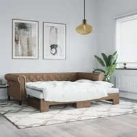 VidaXL Tagesbett Ausziehbar Cappuccino 90x200 cm Kunstleder