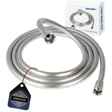 tecuro PREMIUM Brauseschlauch 3,00 m, verdrehsicher, silberglatt, Ktw/dvgw - tecuro