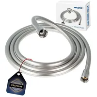 tecuro PREMIUM Brauseschlauch 3,00 m, verdrehsicher, silberglatt, Ktw/dvgw - tecuro