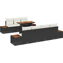 vidaXL Garten-Sofa-Set 8-tlg. Schwarz