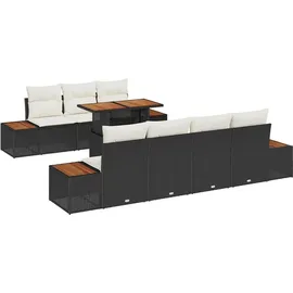 vidaXL Garten-Sofa-Set 8-tlg. Schwarz